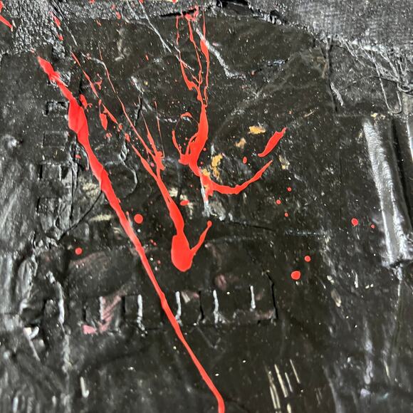 Original Framed Mixed Media Abstract Art Painting Collage 8x10 "Econo" - Picture 5 of 7